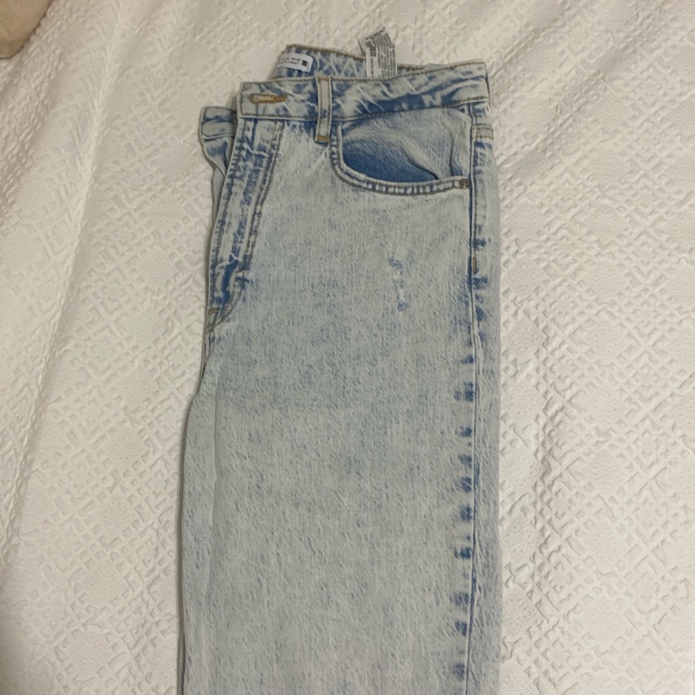 Zara Distressed Straight Flare Jean